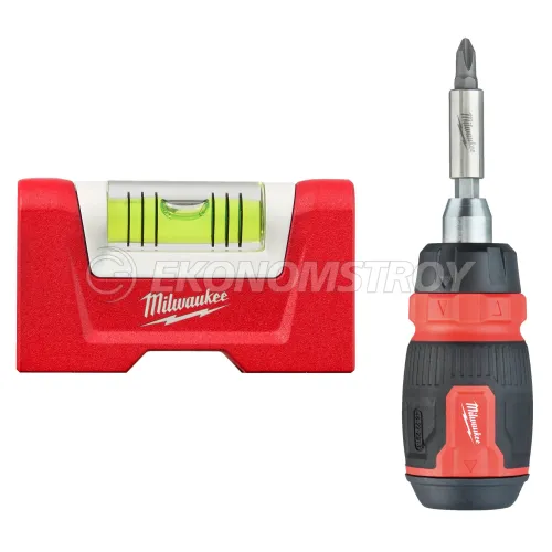 Milwaukee Набор инструментов Milwaukee Отвертка 14 в 1+Compact Torpedo (A009MLW) (в набор входит: отвертка Milwaukee 4932480582 14 в 1, уровень Milwaukee Torped
