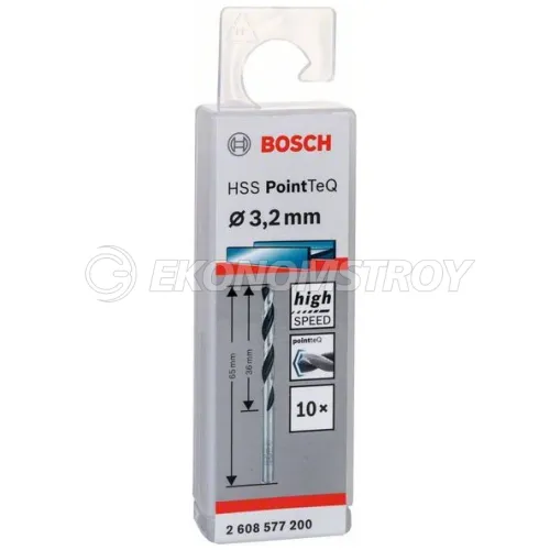 Сверло по металлу BOSCH 3.2x36x65 mm / HSS PointTeQ / 10 шт