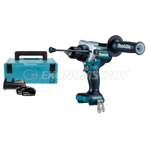 Дрель-шуруповерт ударный аккумуляторный MAKITA DHP 486 RTJ (2*5.0 Ah, MAKPAC)