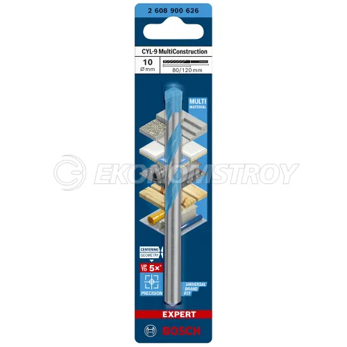 BOSCH Сверло универсальное 10x80x120 мм EXPERT CYL-9 MultiConstruction BOSCH (2608900626)