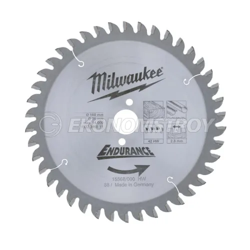 Milwaukee Пильный диск для циркулярной пилы по алюминию 160x20x2,2x52 трапециевидный зуб/плоский зуб (замена для 4932346511)