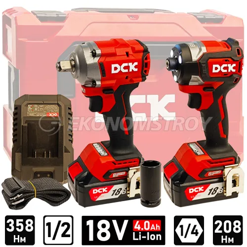 Набор инструмента DCK KDPB358 / KDPL208 (2*4.0 Ah, K-Box)