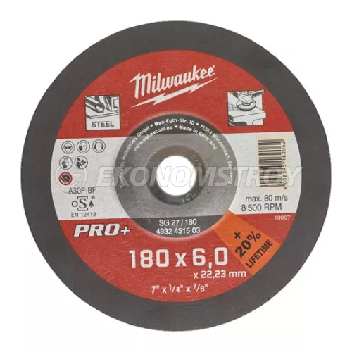 Milwaukee Шлифовальный диск по металлу SG 27/180х6 PRO+ (заказ кратно 10 шт.)