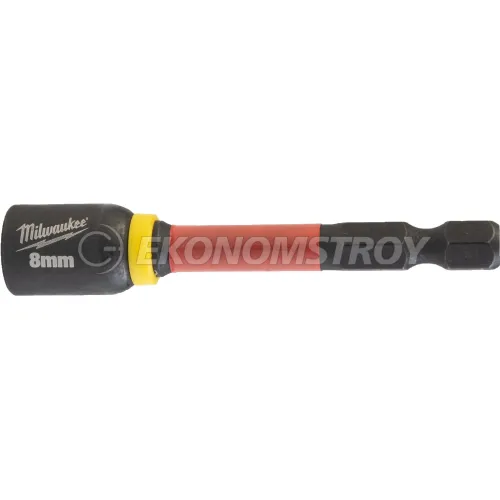 Milwaukee Насадка магнитная торцевая Milwaukee Shockwave 1/4" Hex-8ммx65мм (4932492439) (магнитный наконечник, подходит для применений с высоким крутящим момент