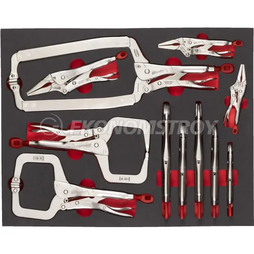 Milwaukee Набор зажимов губцевых Milwaukee Torque lock 11шт (4932493251) (закаленные губки, хромированный инструмент, конструкция рычага разблокировки: традицио