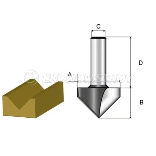 Фреза MAKITA пазовая V-образная 12,7х15,9х8х32х2Т