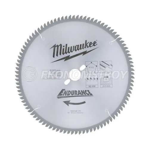 Milwaukee Пильный диск для торцовочной пилы по дереву 305x30x3,0x60 скошенные зубья отрицат. угол (замена для 4932352141)