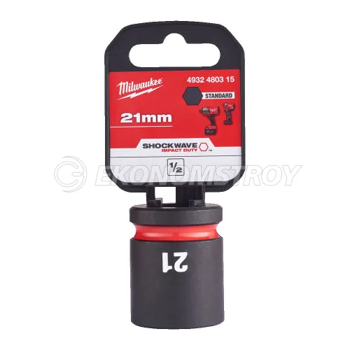 Головка торцевая Milwaukee SHOCKWAVE™ 1/2", 21 мм (замена для 4932478045)