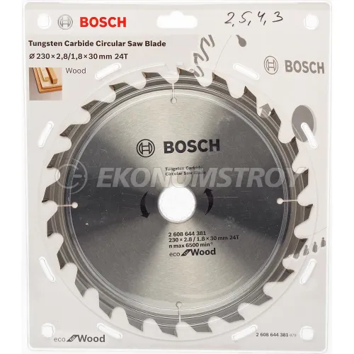 Пильный диск BOSCH 230x30x24T  ECO WO