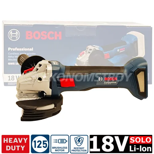 Углошлифмашина 125мм BOSCH GWS 18V-8 (solo, carton)