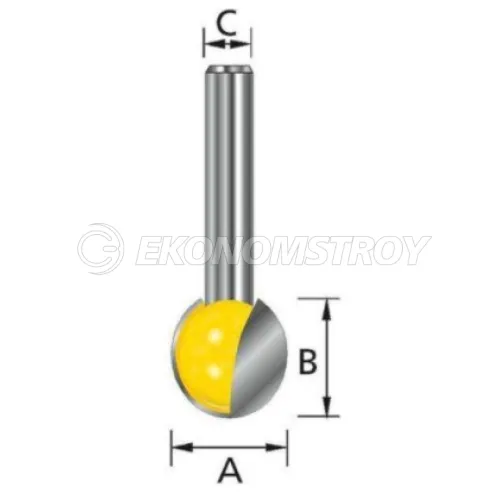 Фреза MAKITA Шаровая 12,7х12,7х8х32х2Т