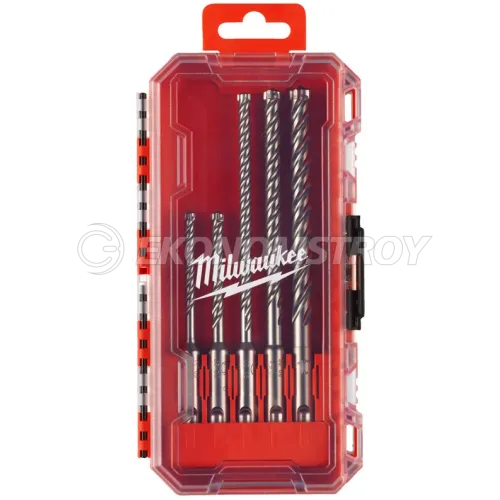 Сверло SDS-Plus Milwaukee Набор буров Milwaukee SDS+ MX4 5шт (4932498297) (обрабатываемый материал: кирпич/бетон/армированный бетон/натуральный камень, 5/6 x 115 мм, 6/8/10 x 1