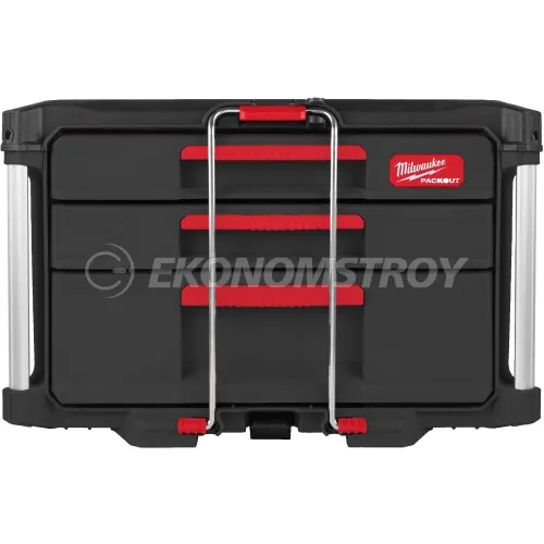 Milwaukee Ящик для инструментов Milwaukee PackOut 2+1 с выдвижными отсеками (4932493190) (ударопрочный, металлические направляющие выдвижных ящиков на шарикопод