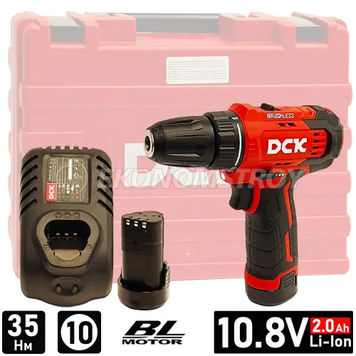 Дрель-шуруповерт аккумуляторный DCK KDJZ23-10 (2*2.0 Ah, case)