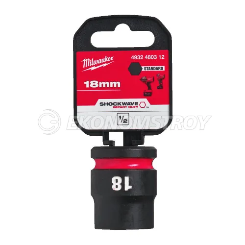 Головка торцевая Milwaukee SHOCKWAVE™ 1/2", 18 мм (замена для 4932478043)