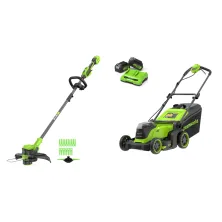 Набор инструмента 24V GD24LT331 (без АКБ и ЗУ) Greenworks (2113407) + GD24X2LM411 (24V, 2*4 Ач, ЗУ, carton) Greenworks (2520907UD)