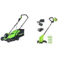 Набор инструмента GD24LM33 (24V, solo, carton) Greenworks (2516107) + 24V G24LT251 (1*АКБ 2Ач; carton) Greenworks (2113307SA)