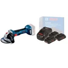 Набор инструмента GWS 180-LI (Solo, carton) BOSCH (0.601.9H9.020) + ProCORE 18V 4.0 Ah x 3 + GAL 1880 CV BOSCH (0.615.990.N2G)