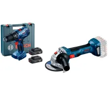Набор инструмента GSB 180-LI (2*2.0 Ah, Case) BOSCH (0.601.9F8.307) + GWS 180-LI (Solo, carton) BOSCH (0.601.9H9.020)