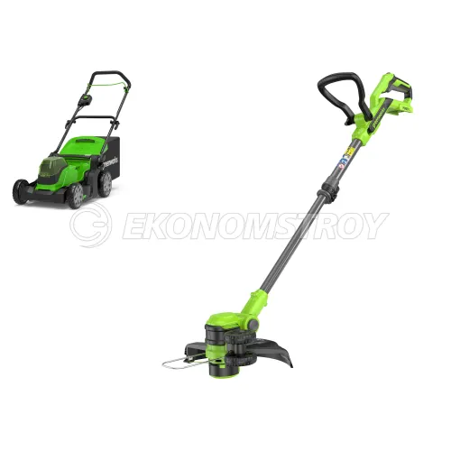 Набор инструмента G24X2LM41 (24V, 2*4.0 Ah, carton) Greenworks (2512607UD) + G24LT301 (24V, solo, carton) Greenworks (2113207)