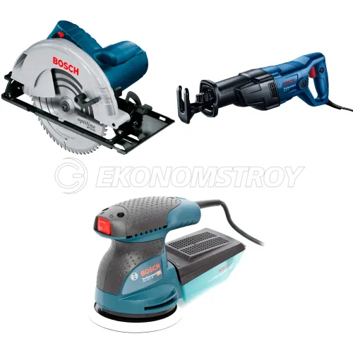 Набор инструмента GKS 235 Turbo (carton) BOSCH (0.601.5A2.001) + GSA 120 (carton) BOSCH (0.601.6B1.020) + GEX 125-1 AE (carton) BOSCH (0.601.387.500)