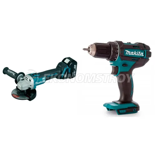 Набор инструмента DGA 504 RF (1*3.0 Ah, case) MAKITA (DGA504RF) + DDF 482 Z (solo, carton) MAKITA (DDF482Z)
