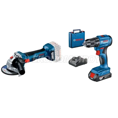Набор инструмента GWS 180-LI (Solo, carton) BOSCH (0.601.9H9.020) + GSR 185-LI (1*2,0 Ah case) BOSCH (0.601.9K3.001)